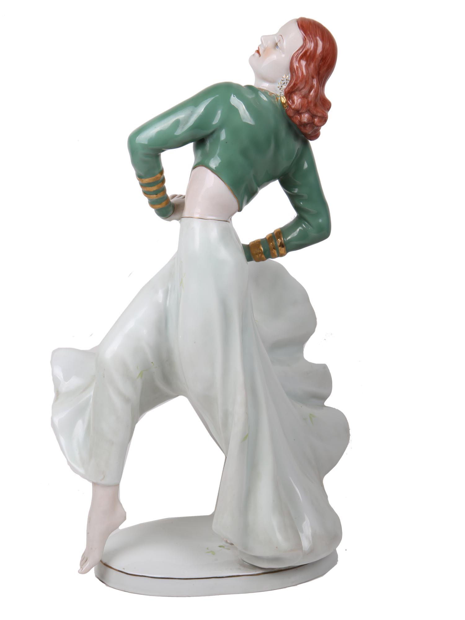 ROYAL DUX PORCELAIN 1930S FIGURE FLAMINGO DANCER PIC-2